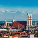 Is Munich Beautiful featuring the Frauenkirche with the Alps in the background