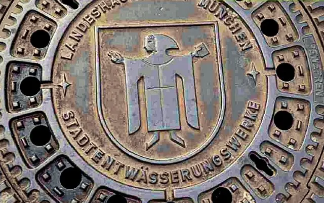 Munich Coat of Arms Manhole Cover in a Munich street