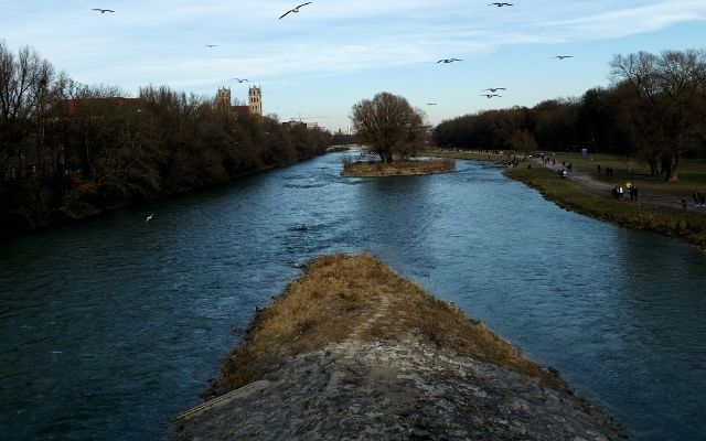 Isar River Islands in the River
