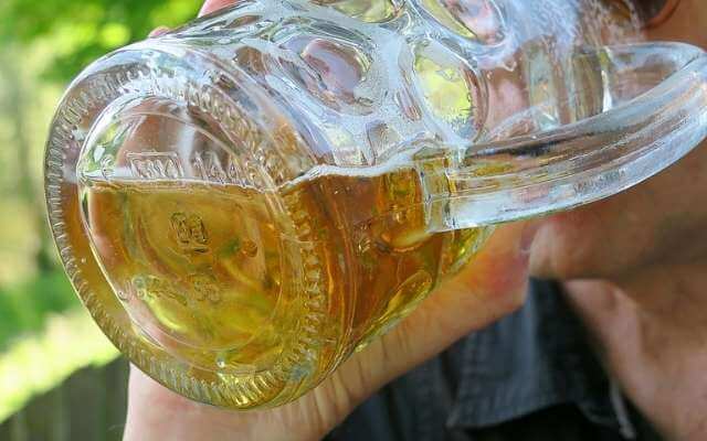 Augustiner Keller Man Drinking A Mass Bier