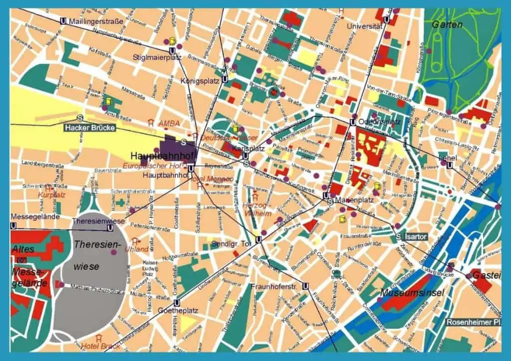 Munich City Centre Map PDF Download from Absolute Munich