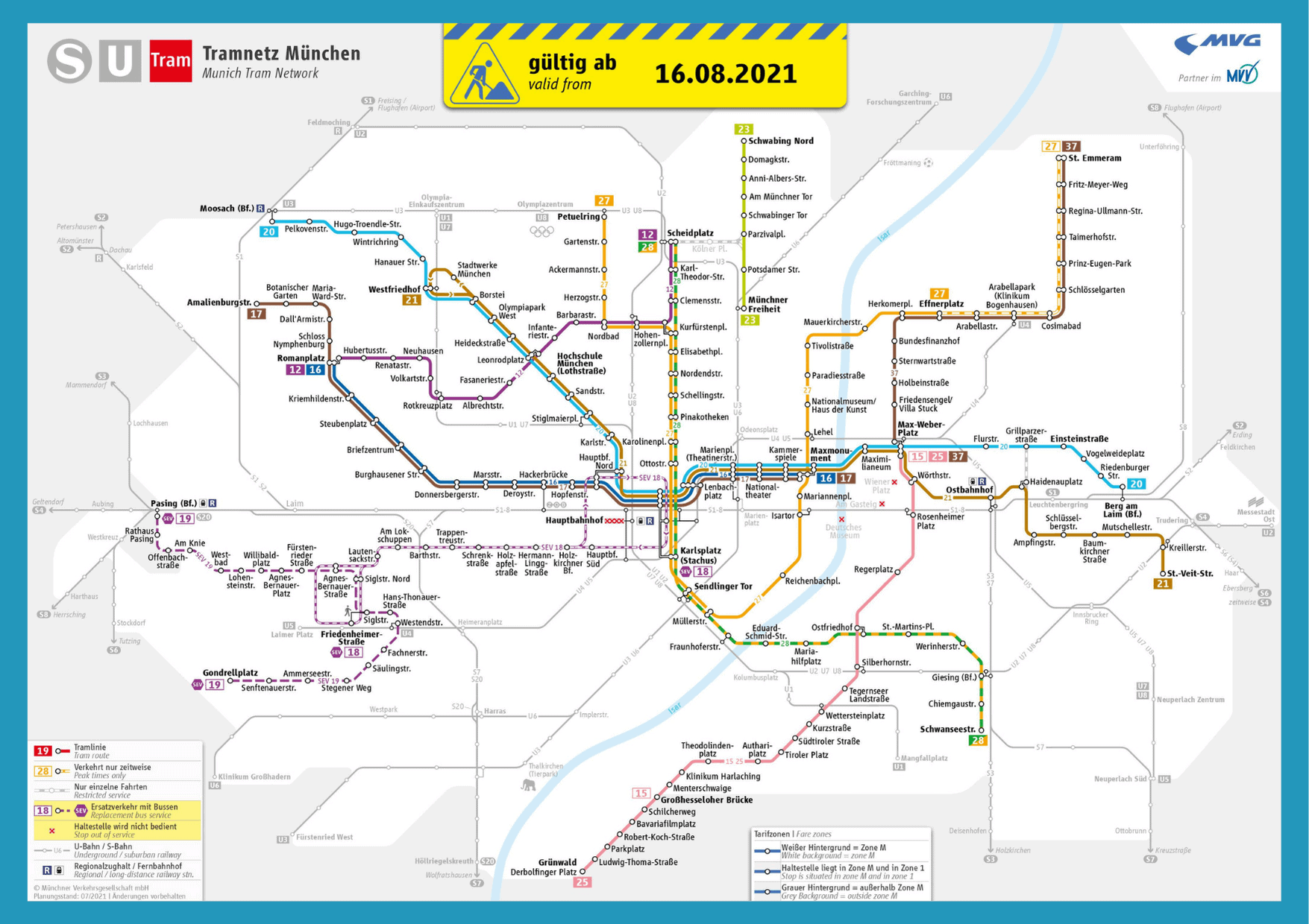 Munich Tram Map PDF Download 1 