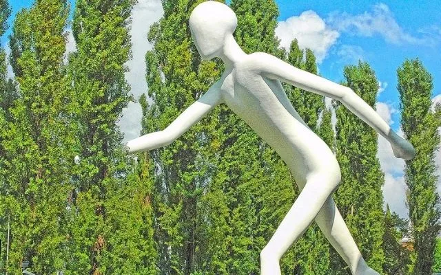 Walking Man Munich White Sculpture