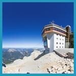 Getting from Munich to Zugspitze trek showing the Zugspitze summit