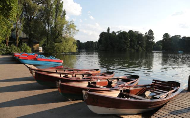 One day in Munich was spent at the english gardens where this image features rowboats on the lake in the center of the English gardens
