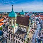 What is the AUgsburg Population featuring an image of the Augsburg city skyline