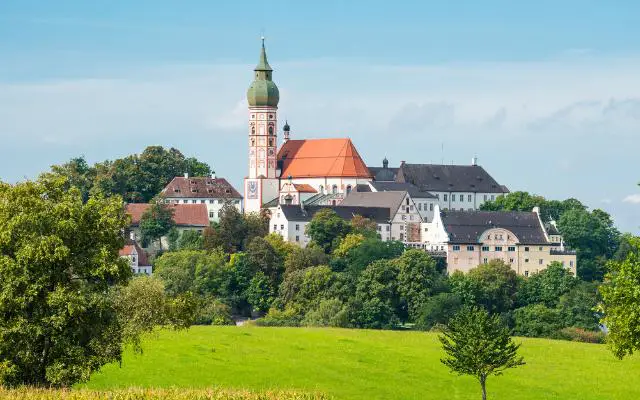 Kloster Andechs Monastery taken on a clear bright day from a field nearby