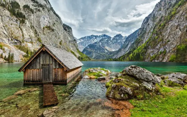 Lake Königssee view over Lake Obersee