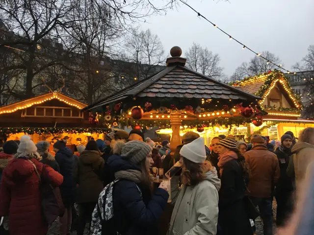 Munich Christmas Markets at Haidhausen featuring loads of revellers
